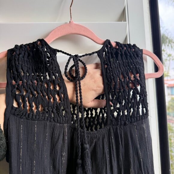 Maeve Anthropologie 'Abilene' Crochet & Metallic Maxi Dress size XS - Picture 9 of 11